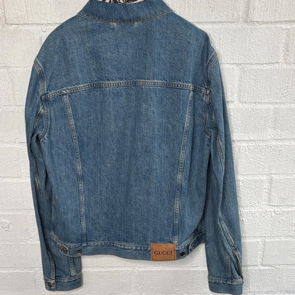 Gucci GG Logo Collared Button Up Denim Men's Jacket sz 54/XXL